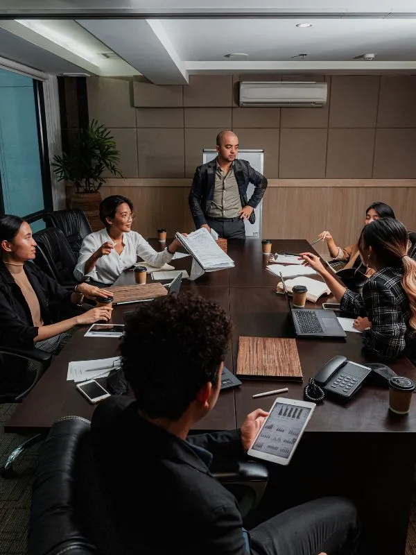 Business meeting in a conference room
